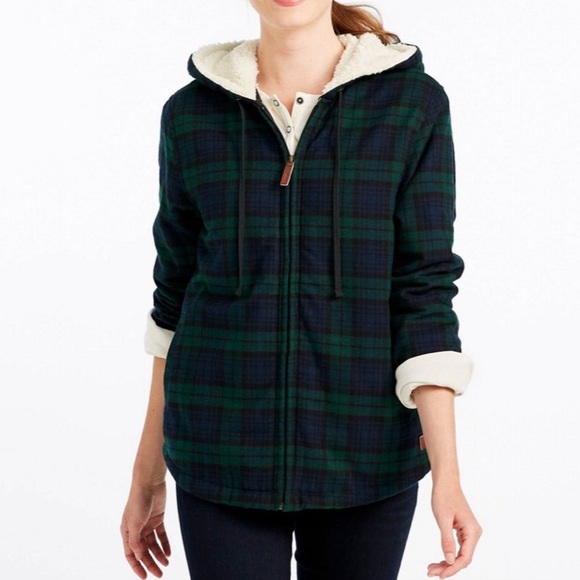 L.L. Bean Green and Blue Plaid Women's Jacket - Picture 1 of 8